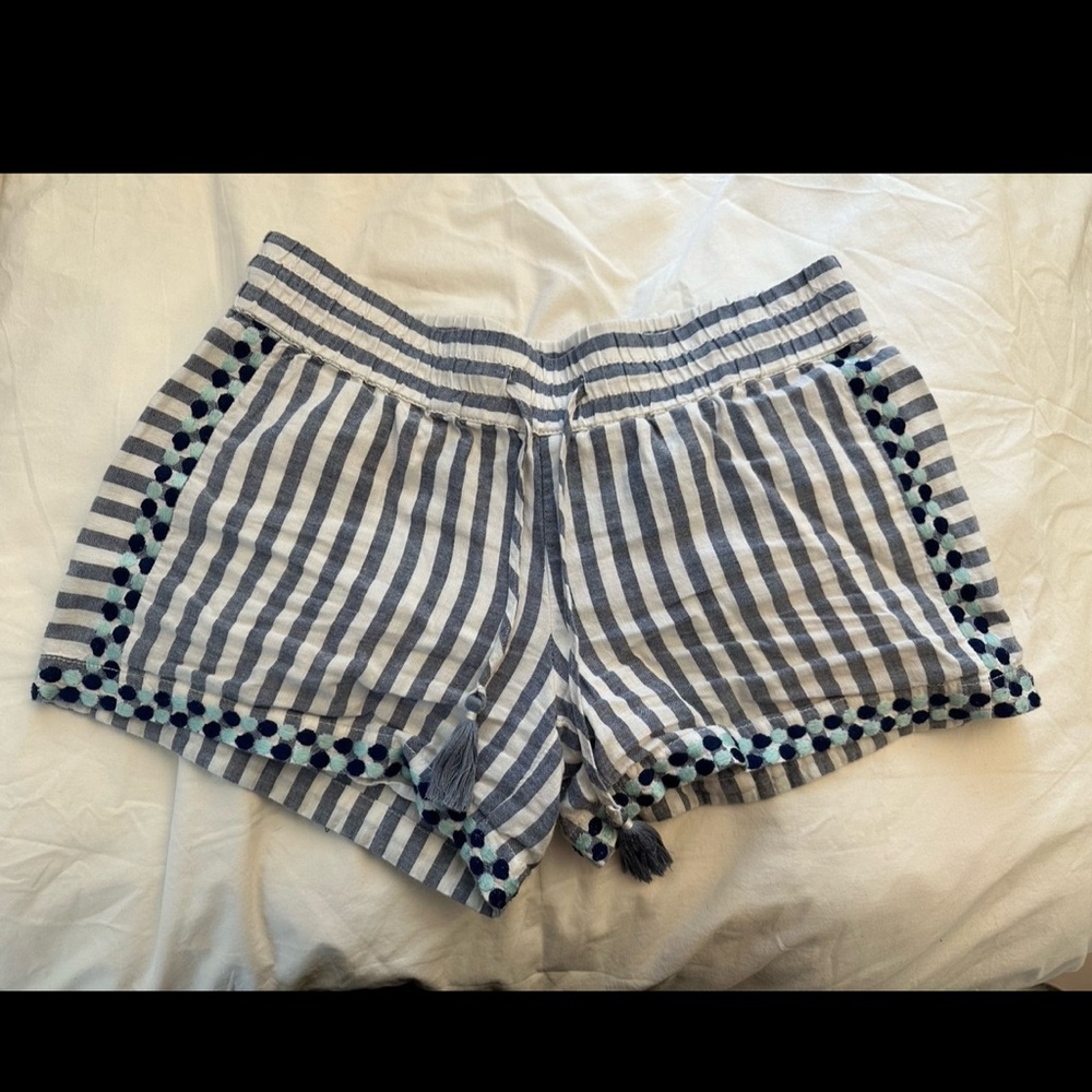 Vineyard Vines Striped Tassel Shorts Border Detail Shorts